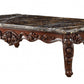 HomeRoots 40' x 71' x 20' Marble Walnut Wood Coffee Table