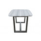 HomeRoots 40" x 72" x 30" Wood Dining Table With Marble Top in Gray Oak Finish