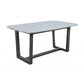 HomeRoots 40" x 72" x 30" Wood Dining Table With Marble Top in Gray Oak Finish