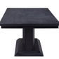 HomeRoots 40" x 76" x 30" Black Wood Dining Table With LED Glass