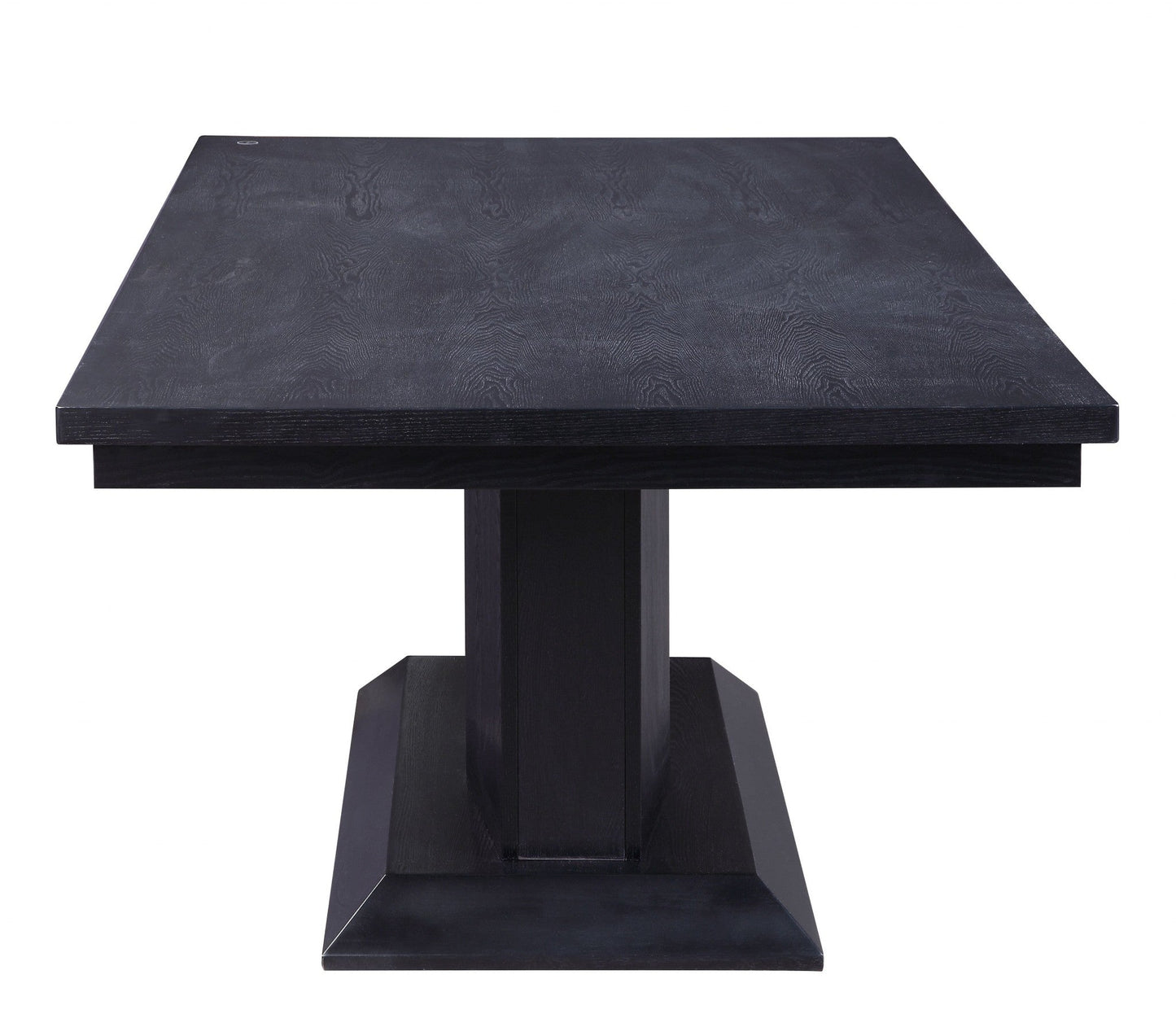 HomeRoots 40" x 76" x 30" Black Wood Dining Table With LED Glass