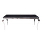 HomeRoots 40" x 80" x 30" Stainless Steel and Glass Dining Table in Black