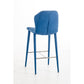 HomeRoots 41" Fabric And Metal Bar Stool In Blue