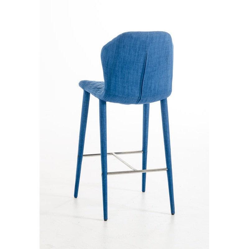 HomeRoots 41" Fabric And Metal Bar Stool In Blue