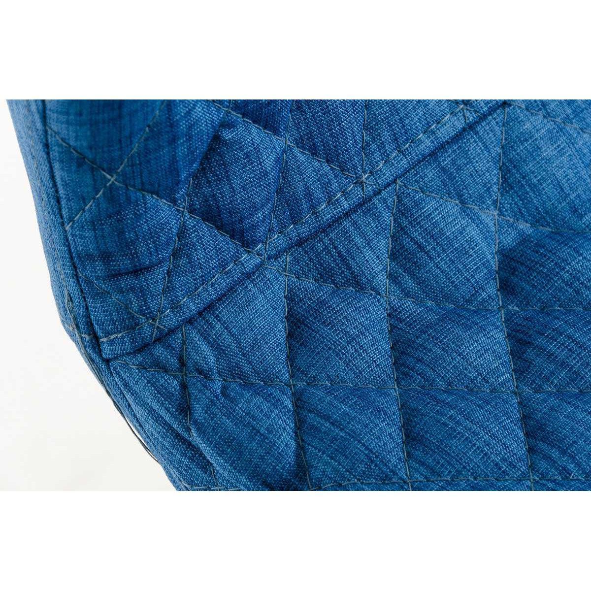 HomeRoots 41" Fabric And Metal Bar Stool In Blue