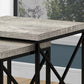 HomeRoots 41" Grey Particle Board and Black Metal Nesting Table in Set of 2