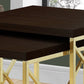 HomeRoots 41" Nested Tables in Gold and Brown Finish