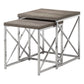 HomeRoots 41" Silver And Deep Taupe Nested Tables in Set of 2