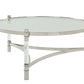 HomeRoots 41" x 41" x 17" Clear Acrylic Stainless Steel And Clear Glass Coffee Table