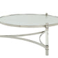 HomeRoots 41" x 41" x 17" Clear Acrylic Stainless Steel And Clear Glass Coffee Table