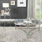 HomeRoots 41" x 41" x 17" Clear Acrylic Stainless Steel And Clear Glass Coffee Table