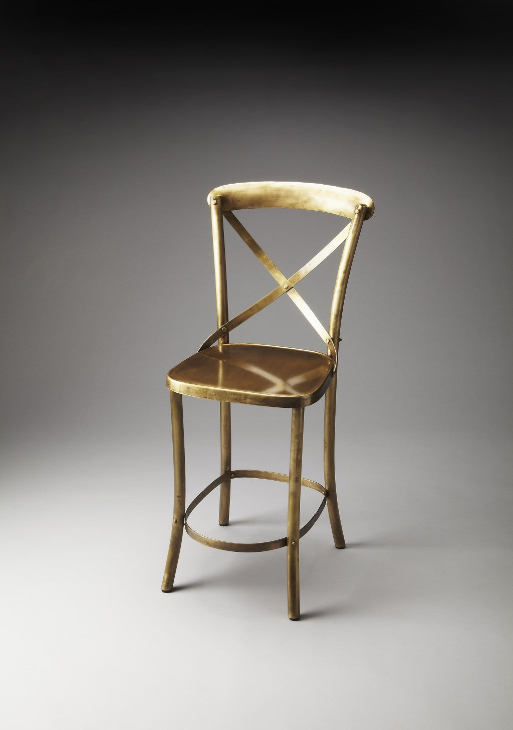 HomeRoots 42" Bar Stool in Antique Gold Finish