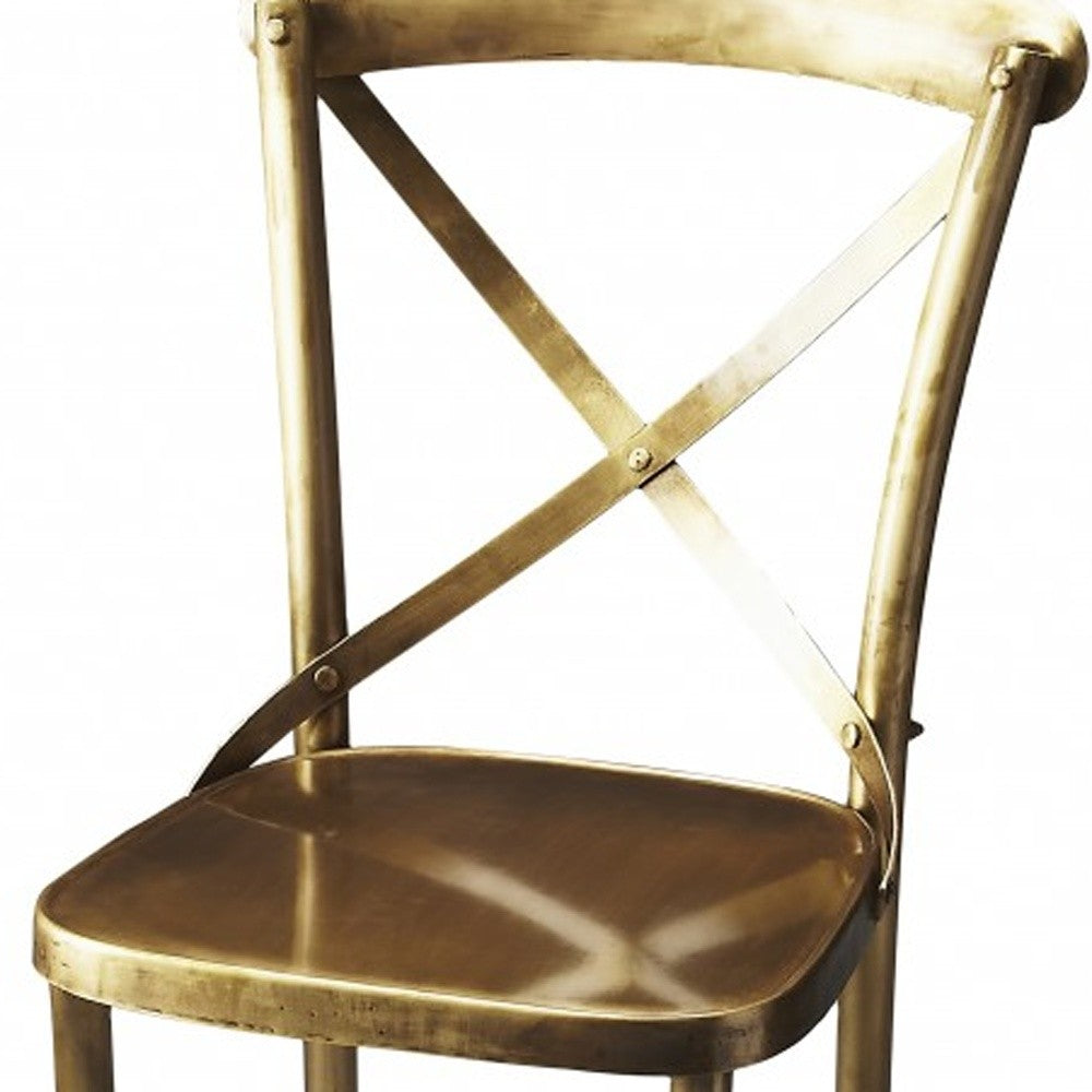 HomeRoots 42" Bar Stool in Antique Gold Finish