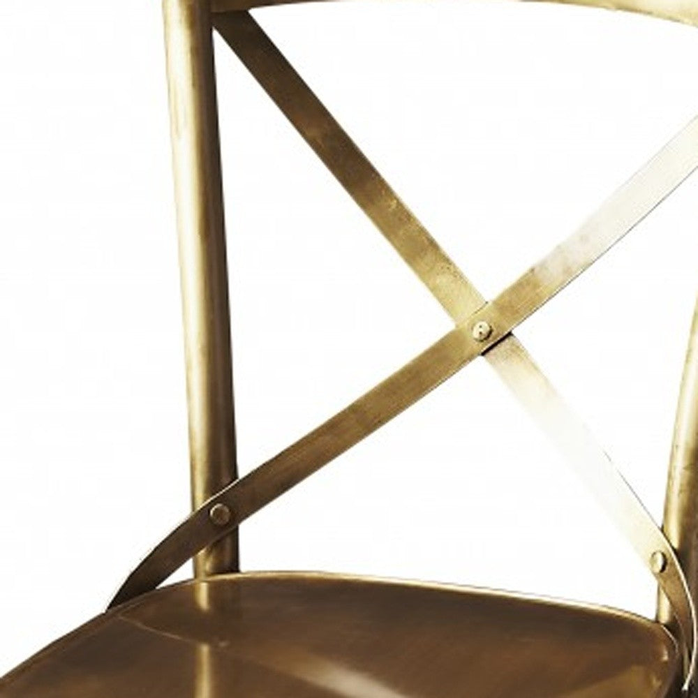HomeRoots 42" Bar Stool in Antique Gold Finish