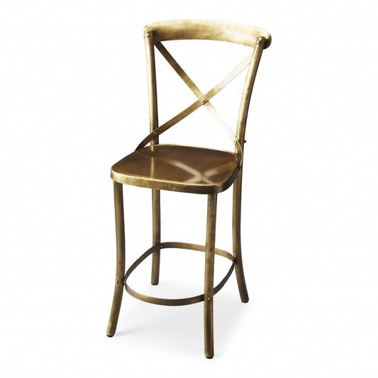 HomeRoots 42" Bar Stool in Antique Gold Finish