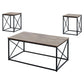 HomeRoots 42" Beige And Black Metal Coffee Table in Set Of 3
