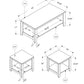 HomeRoots 42" Brown Coffee Table in Set Of 3