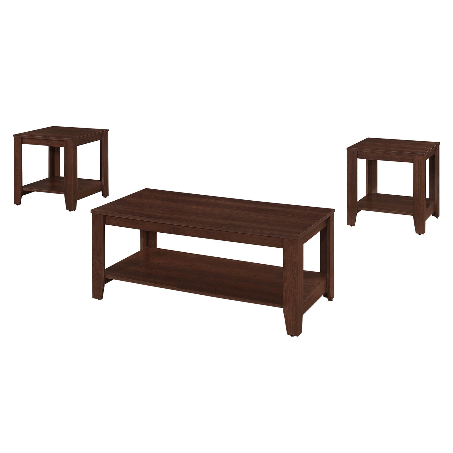 HomeRoots 42" Brown Coffee Table in Set Of 3