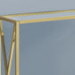 HomeRoots 42" Clear Glass Console Table With Gold Frame Finish
