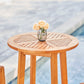 HomeRoots 42" Eucalyptus Slat Wood Outdoor Round Bar Table in Natural Finish