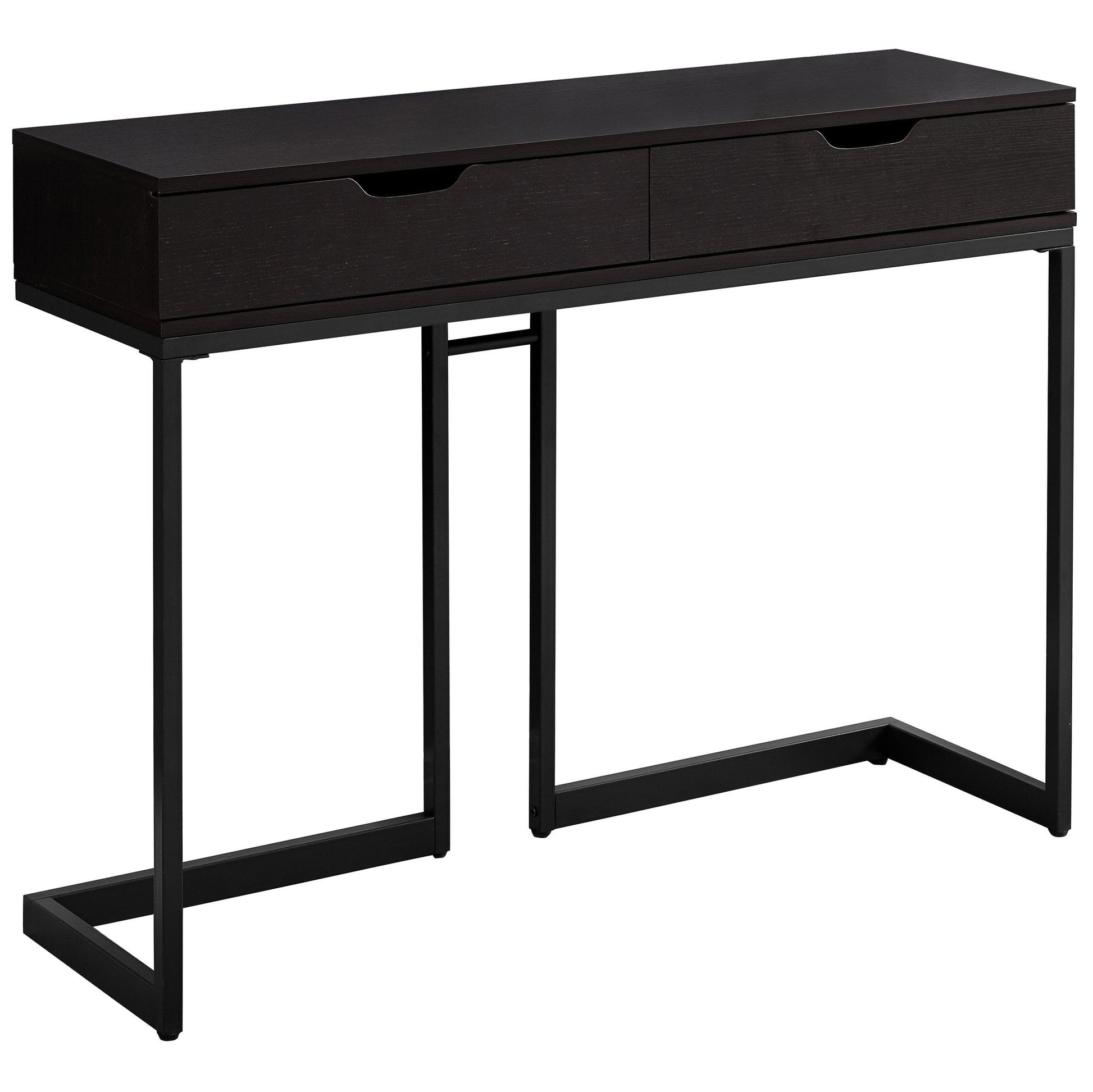 HomeRoots 42" Frame Console Table in Brown and Black Finish