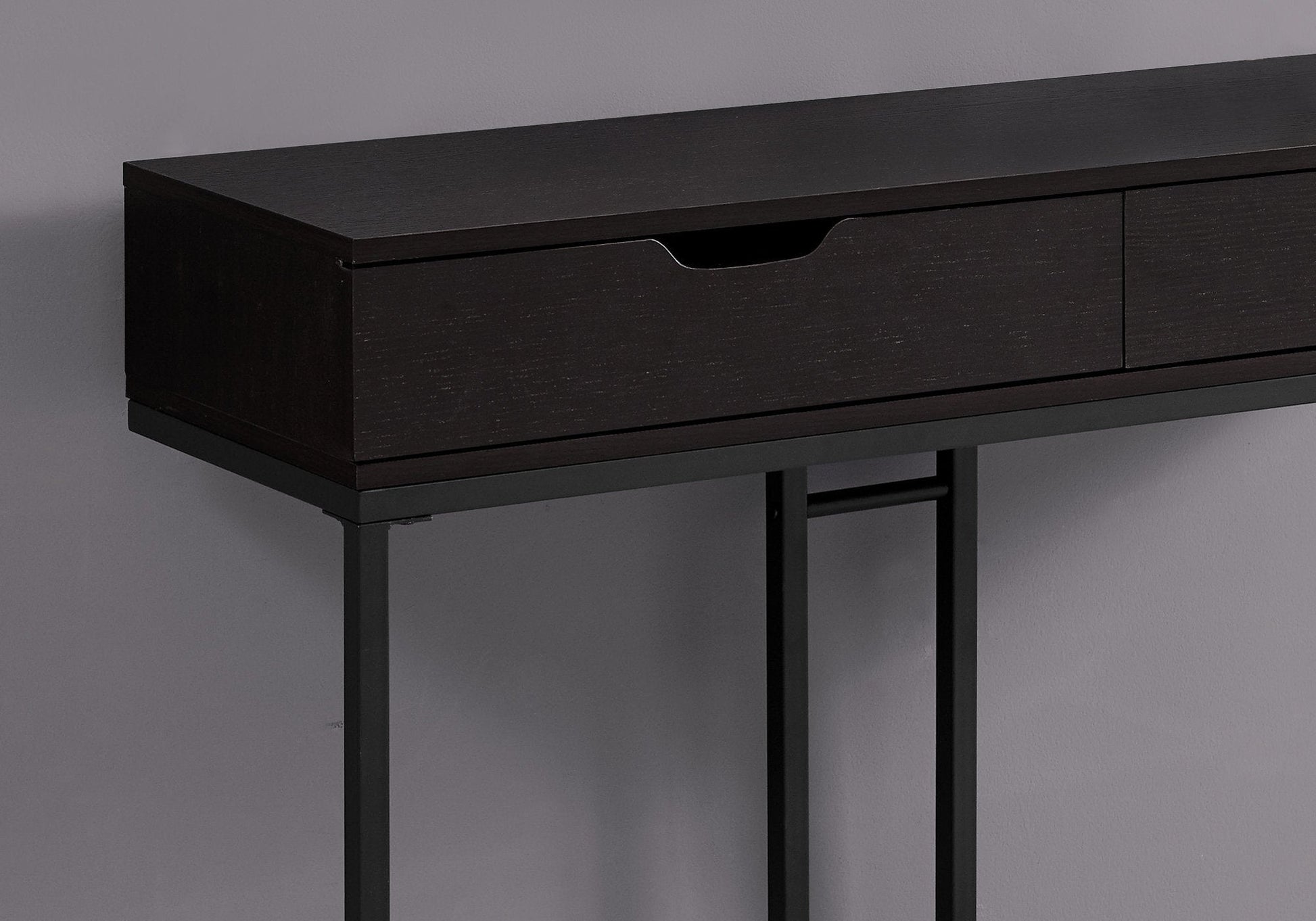 HomeRoots 42" Frame Console Table in Brown and Black Finish