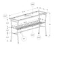 HomeRoots 42" Glass Console Table With Storage in Clear and Silver Finish