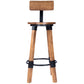 HomeRoots 42" Iron Bar Chair With Footrest in Brown And Natural Finish