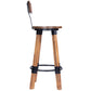 HomeRoots 42" Iron Bar Chair With Footrest in Brown And Natural Finish