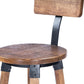 HomeRoots 42" Iron Bar Chair With Footrest in Brown And Natural Finish