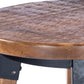 HomeRoots 42" Iron Bar Chair With Footrest in Brown And Natural Finish