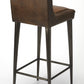 HomeRoots 42" Iron Bar Chair With Footrest in Brown and Black Finish