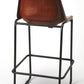 HomeRoots 42" Iron Bar Chair With Footrest in Brown and Black Finish