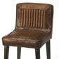 HomeRoots 42" Iron Bar Chair With Footrest in Brown and Black Finish