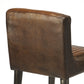 HomeRoots 42" Iron Bar Chair With Footrest in Brown and Black Finish