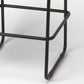 HomeRoots 42" Iron Bar Chair With Footrest in Brown and Black Finish