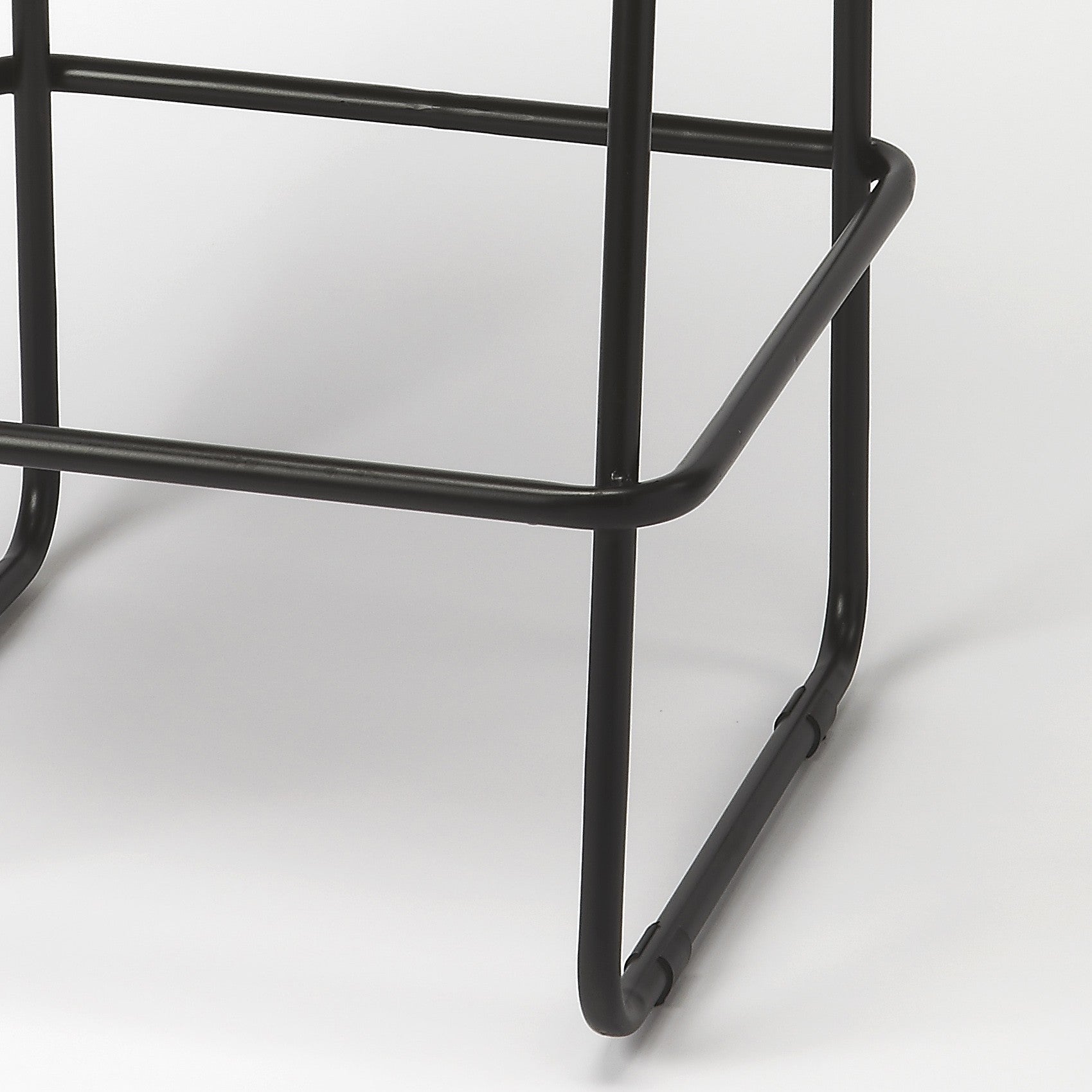 HomeRoots 42" Iron Bar Chair With Footrest in Brown and Black Finish