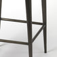 HomeRoots 42" Iron Bar Chair With Footrest in Brown and Black Finish