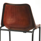 HomeRoots 42" Iron Bar Chair With Footrest in Brown and Black Finish