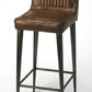 HomeRoots 42" Iron Bar Chair With Footrest in Brown and Black Finish