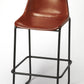 HomeRoots 42" Iron Bar Chair With Footrest in Brown and Black Finish