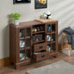 HomeRoots 42" x 12" x 32" MDF Cabinet In Walnut Finish