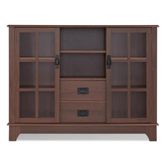 HomeRoots 42" x 12" x 32" MDF Cabinet In Walnut Finish