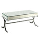 HomeRoots 42' x 21' x 19' Mirrored Top And Chrome Coffee Table