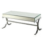 HomeRoots 42' x 21' x 19' Mirrored Top And Chrome Coffee Table