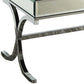 HomeRoots 42' x 21' x 19' Mirrored Top And Chrome Coffee Table