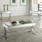 HomeRoots 42' x 21' x 19' Mirrored Top And Chrome Coffee Table