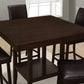 HomeRoots 42" x 42" x 36" Cappuccino Solid Wood And Veneer Counter Height Dining Table