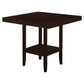 HomeRoots 42" x 42" x 36" Cappuccino Solid Wood And Veneer Counter Height Dining Table