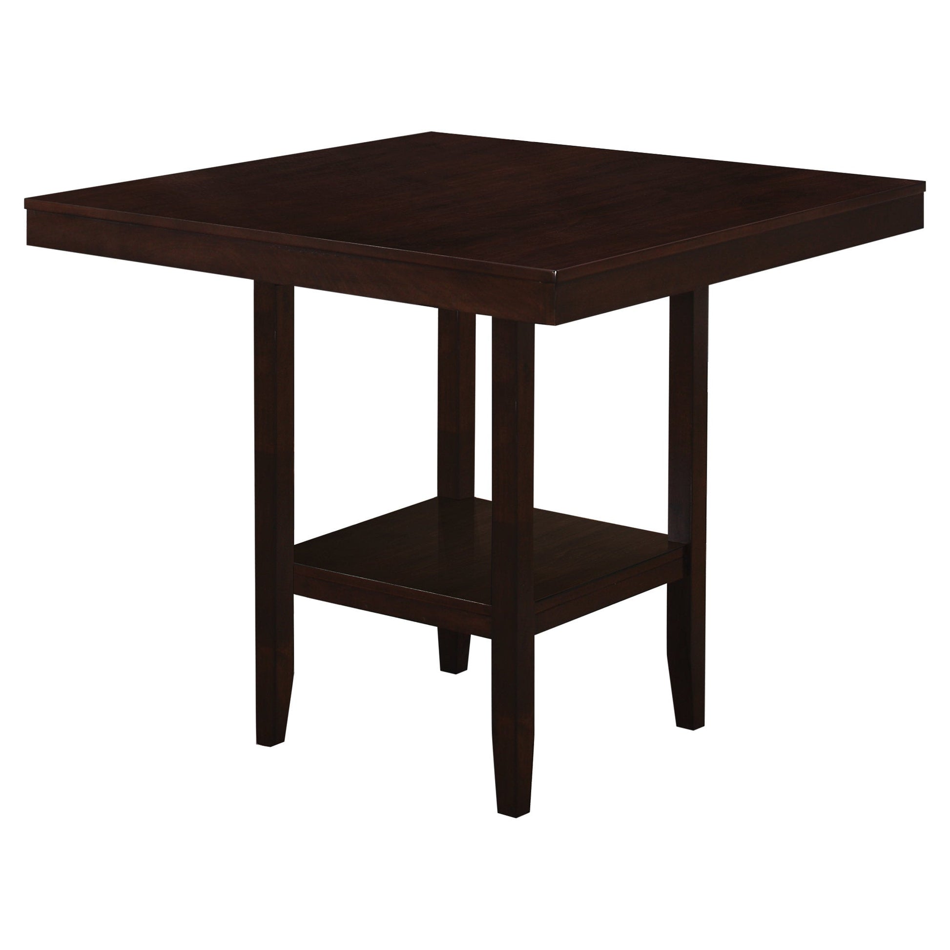 HomeRoots 42" x 42" x 36" Cappuccino Solid Wood And Veneer Counter Height Dining Table